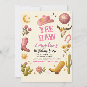 Convite Jantar-de-Aniversário de Garota-Rosa Selvagem Ocid