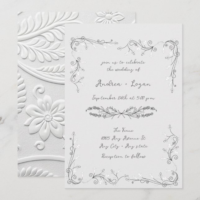 Convite Jantar de Casamento Caprichoso (Frente/Verso)