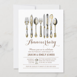 Convite Jantar de celebração de aniversário de casamento