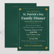 Jantar de Dia de São Patrício em Família Irlandês
