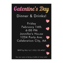 Jantar de Drinks no Dia das Galentines Rosa e Pret