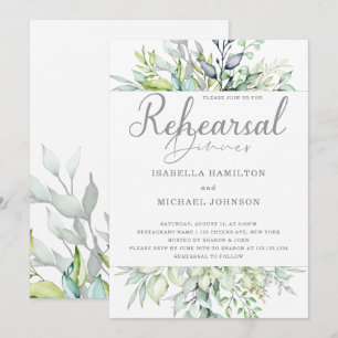 Convite Jantar de ensaio botânico da caligrafia