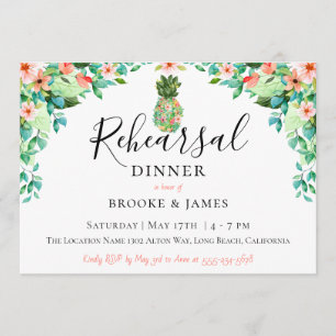 Convite Jantar de ensaio botânico do abacaxi