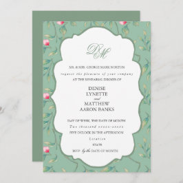 Convite Jantar de ensaio Cameo Green e Basil Green