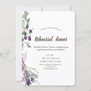 Convite Jantar de Ensaio com Aquarela de Violeta Silvestre
