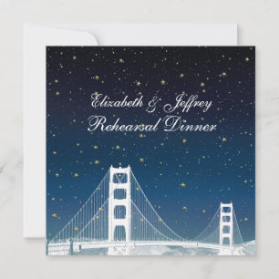 Convite Jantar de Ensaio com Silhueta de San Fran e Estrel