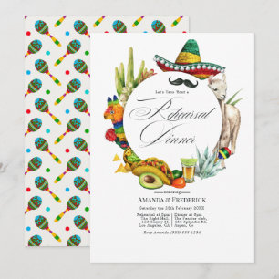Convite Jantar de ensaio da festa mexicana em aquarela