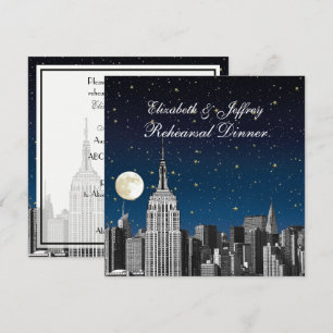 Convite Jantar de Ensaio da Silhueta de NYC ESB Estrela Az