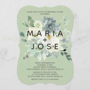 Convite Jantar de ensaio das hortaliças do Succulent