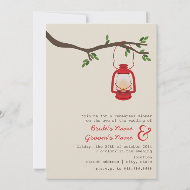 Convite Jantar de ensaio de acampamento da região selvagem (Frente)