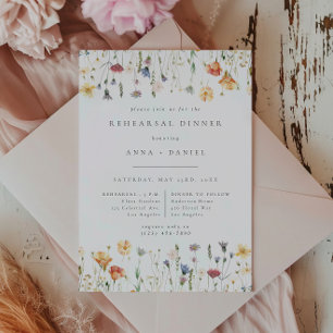 Convite Jantar de Ensaio de Casamento Boho Chic com Flores