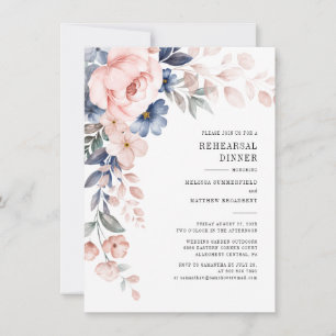 Convite Jantar de Ensaio de Casamento com Aquarela Floral