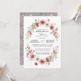 Convite Jantar de Ensaio de Casamento com Flores Silvestre