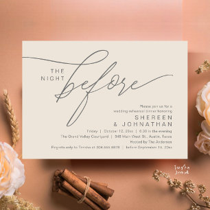 Convite Jantar de Ensaio de Casamento com Letra Elegante C