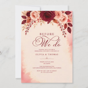 Convite Jantar de Ensaio de Casamento Elegância Rosa Borgo