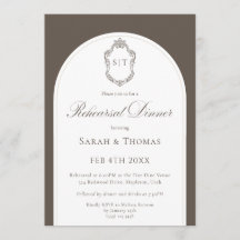 Jantar de Ensaio de Casamento Elegante Monograma M