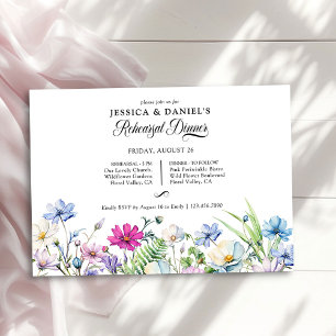 Convite Jantar de Ensaio de Casamento Floral de Jardim de