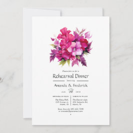 Convite Jantar de Ensaio de Casamento Floral Viva Magenta