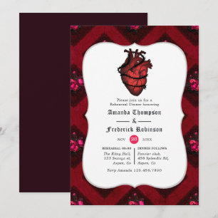 Convite Jantar de Ensaio de Casamento Gótico Caprichoso
