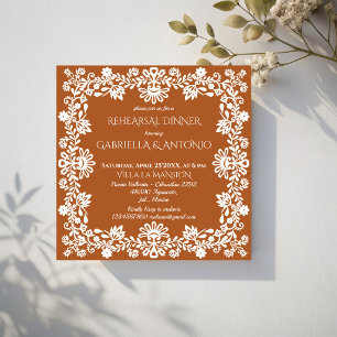 Convite Jantar de ensaio de casamento mexicano de terracot
