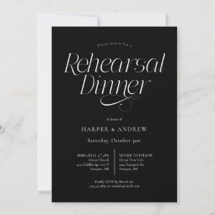 Convite Jantar de Ensaio de Casamento Minimalista Moderno