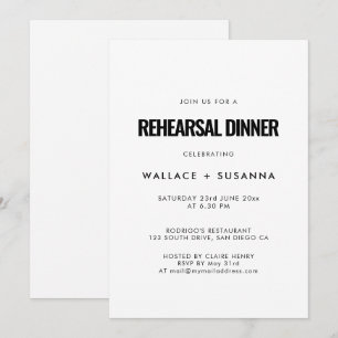Convite Jantar de ensaio de casamento minimalista simples