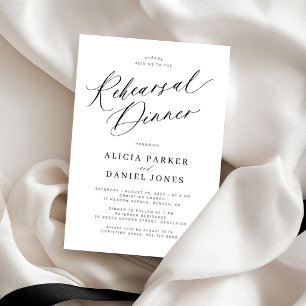 Convite Jantar de ensaio de casamento preto e branco