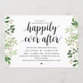 Convite Jantar de Ensaio de Casamento Rústico com Verde