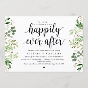 Convite Jantar de Ensaio de Casamento Rústico com Verde