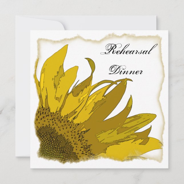 Convite Jantar de Ensaio de Casamento Sunflower Corner (Frente)