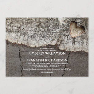 Convite Jantar de ensaio de madeira cinzelado rústico da