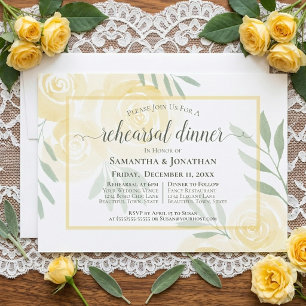 Convite Jantar de Ensaio de Noivado Boho Butter Yellow Ros