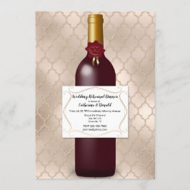 Convite Jantar de ensaio do casamento da garrafa de vinho