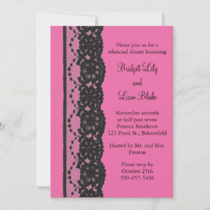 Convite Jantar de ensaio do laço (fúcsia)