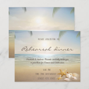 Convite Jantar de ensaio dos Seashells da praia do por do