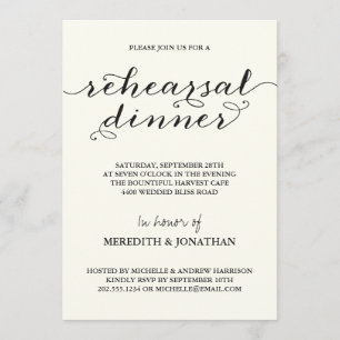 Convite Jantar de ensaio elegante