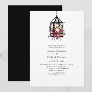 Convite Jantar de Ensaio Floral Boho Geométrico em Terrári