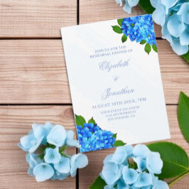Convite Jantar de Ensaio Floral de Hortênsia Azul