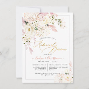 Convite Jantar de Ensaio H2 Blush Hydrangea Cream Roses