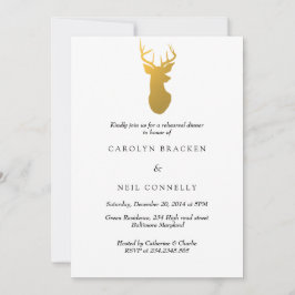 Convite Jantar de ensaio moderno do Antler Dourado