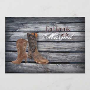 Convite Jantar de ensaio ocidental de madeira do casamento