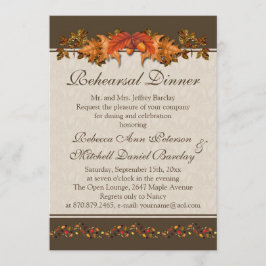 Convite Jantar de ensaio outonal vermelho e marrom das