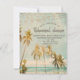 Convite Jantar de Ensaio Retro Beach Palms