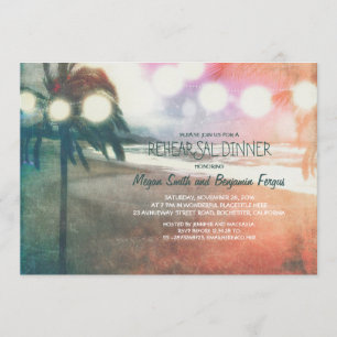 Convite Jantar de ensaio romântico das lanternas da praia