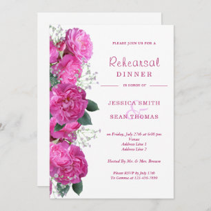 Convite Jantar de ensaio romântico do casamento do buquê