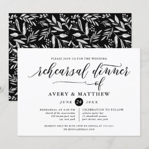 Convite Jantar de ensaio simples da tipografia   do