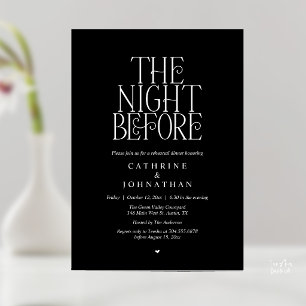 Convite Jantar de Ensaio "The Night Before" Preto Branco