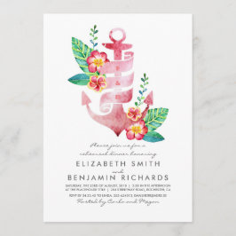 Convite Jantar de ensaio tropical náutico da praia da