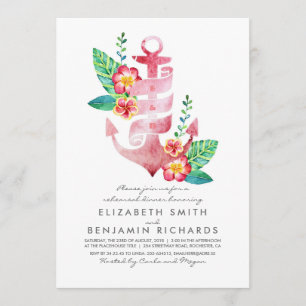 Convite Jantar de ensaio tropical náutico da praia da