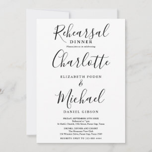 Convite Jantar de Ensaios Black And White Signature Script